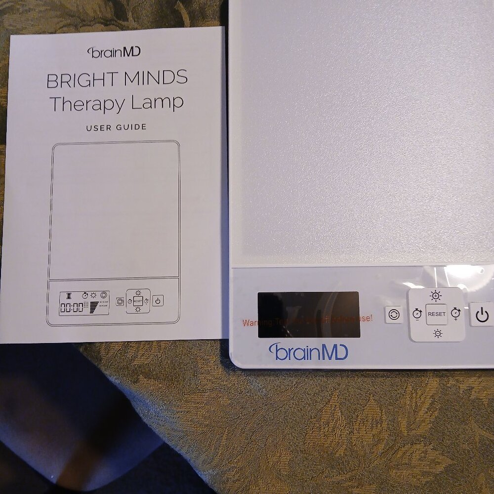 LIGHT THERAPY LAMP White and Blue Light 10000 LUX Brightness Slim Design wStand